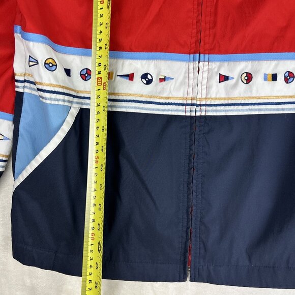 Alia Sport VTG Y2K Windbreaker Colorblock Women’s L Embroidered Nautical Mesh - Picture 3 of 8